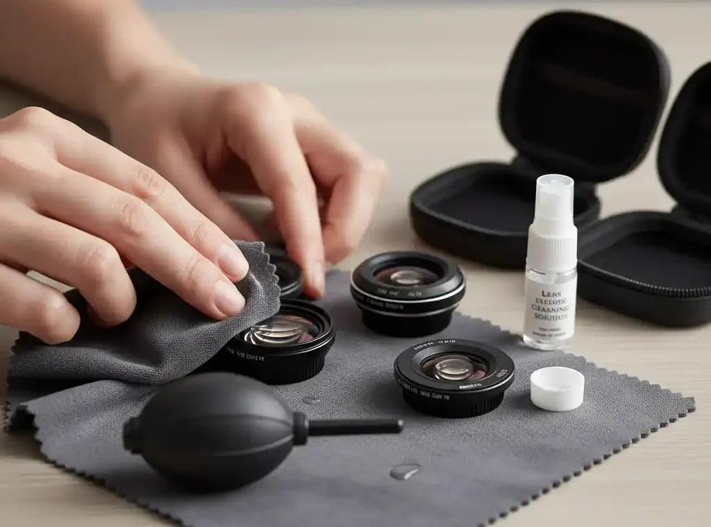 Pflege des Telefonobjektivaufsatzes