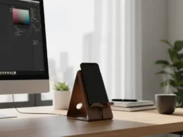Elegante und praktische Handyständer aus Holz für deinen Schreibtisch: Stil trifft Funktionalität