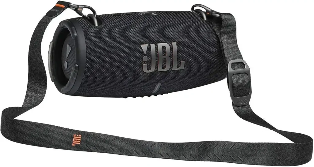 JBL Xtreme 3 Kabelloser, tragbarer und wasserdichter Lautsprecher mit Bluetooth und Ladekabel in Schwarz